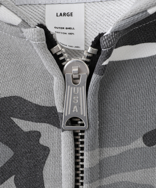 FOSTEX GARMENTS(フォステックスガーメンツ)の「【FOSTEX GARMENTS / フォステックスガーメンツ】CAMOUFLGE ZIP HOODIE VTG WASH(パーカー・メンズ・ブラック・MEDIUM/LARGE)」の17枚目の写真