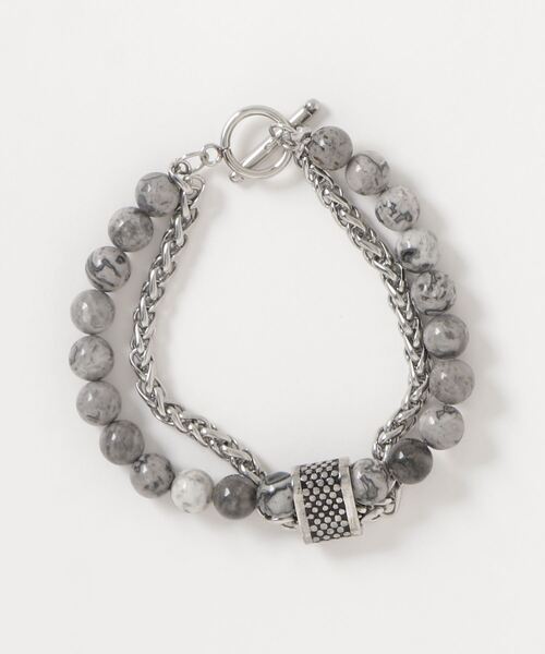 SILVER BULLET(シルバーバレット)の「『SBLTR』ユニセックス ストーンチェーンデザインブレスレット(ブレスレット・レディース・シルバー・FREE)」の2枚目の写真