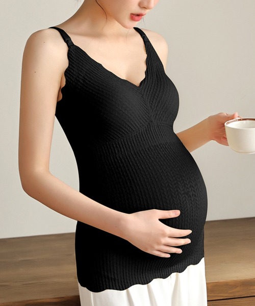 aimoha（アイモハ）の「マタニティキャミソール (SS)（マタニティウェア/グッズ・レディース・ブラック/ブルー/ホワイト/ベージュ/イエロー・MEDIUM/LARGE/X-LARGE/XX-LARGE）」の2枚目の写真