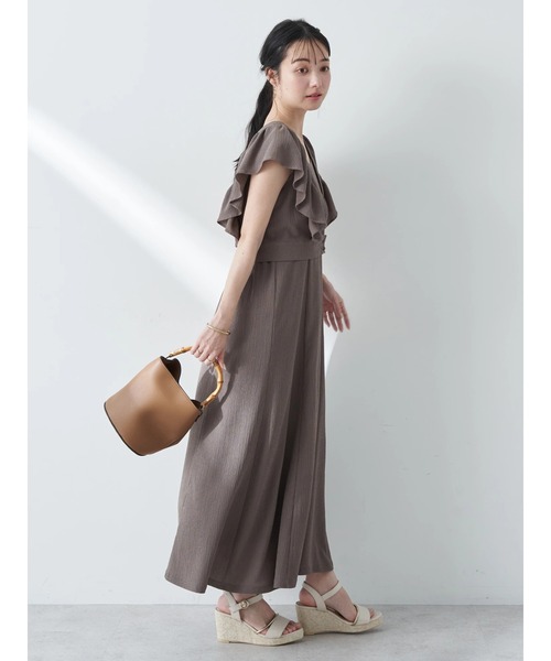 earth music&ecology(アースミュージックアンドエコロジー)の「SET2点 フリルショルダーツーピースワンピース(ワンピース・レディース・イエロー/ラベンダー/ブラウン/ブルー・FREE)」の7枚目の写真