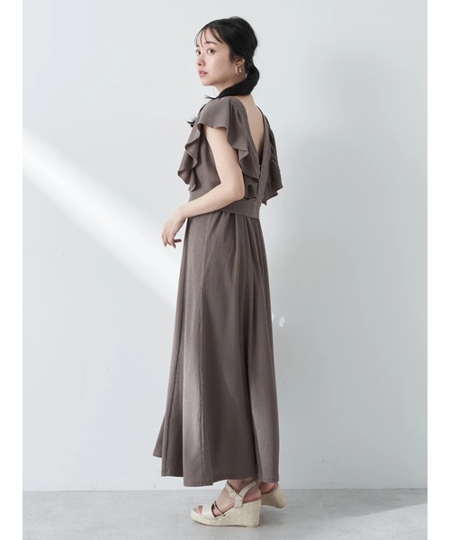 earth music&ecology(アースミュージックアンドエコロジー)の「SET2点 フリルショルダーツーピースワンピース(ワンピース・レディース・イエロー/ラベンダー/ブラウン/ブルー・FREE)」の8枚目の写真