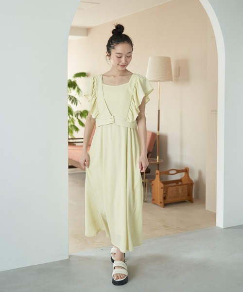 earth music&ecology(アースミュージックアンドエコロジー)の「SET2点 フリルショルダーツーピースワンピース(ワンピース・レディース・イエロー/ラベンダー/ブラウン/ブルー・FREE)」の11枚目の写真