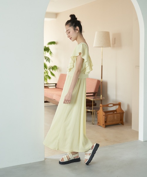 earth music&ecology(アースミュージックアンドエコロジー)の「SET2点 フリルショルダーツーピースワンピース(ワンピース・レディース・イエロー/ラベンダー/ブラウン/ブルー・FREE)」の12枚目の写真