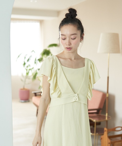 earth music&ecology(アースミュージックアンドエコロジー)の「SET2点 フリルショルダーツーピースワンピース(ワンピース・レディース・イエロー/ラベンダー/ブラウン/ブルー・FREE)」の21枚目の写真