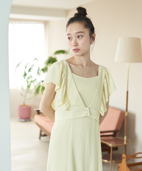 earth music&ecology(アースミュージックアンドエコロジー)の「SET2点 フリルショルダーツーピースワンピース(ワンピース・レディース・イエロー/ラベンダー/ブラウン/ブルー・FREE)」の22枚目の写真