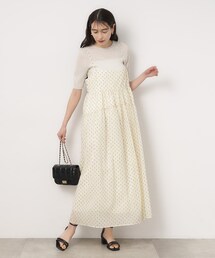 ◆シアーカットドビーティアードワンピース【洗濯機洗い可】