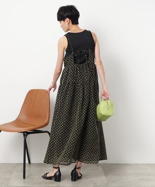 OPAQUE.CLIP（オペークドットクリップ）の「◆シアーカットドビーティアードワンピース【洗濯機洗い可】（ワンピース・レディース・ブラック/オフホワイト・40/38/36）」の9枚目の写真