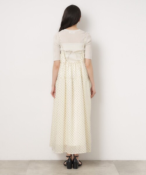 OPAQUE.CLIP（オペークドットクリップ）の「◆シアーカットドビーティアードワンピース【洗濯機洗い可】（ワンピース・レディース・ブラック/オフホワイト・40/38/36）」の13枚目の写真