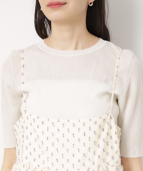 OPAQUE.CLIP（オペークドットクリップ）の「◆シアーカットドビーティアードワンピース【洗濯機洗い可】（ワンピース・レディース・ブラック/オフホワイト・40/38/36）」の14枚目の写真