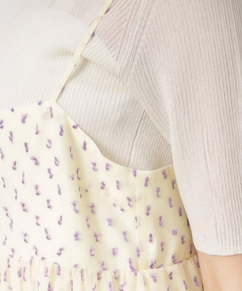 OPAQUE.CLIP（オペークドットクリップ）の「◆シアーカットドビーティアードワンピース【洗濯機洗い可】（ワンピース・レディース・ブラック/オフホワイト・40/38/36）」の15枚目の写真