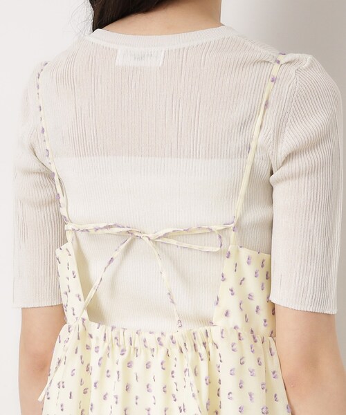 OPAQUE.CLIP（オペークドットクリップ）の「◆シアーカットドビーティアードワンピース【洗濯機洗い可】（ワンピース・レディース・ブラック/オフホワイト・40/38/36）」の16枚目の写真