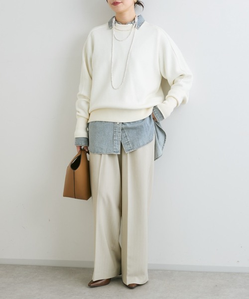 RIVE DROITE（リヴドロワ）の「ピンストライプスラックス（スラックス・レディース・ネイビー/ライトベージュ/ブラウン・38/36）」の13枚目の写真