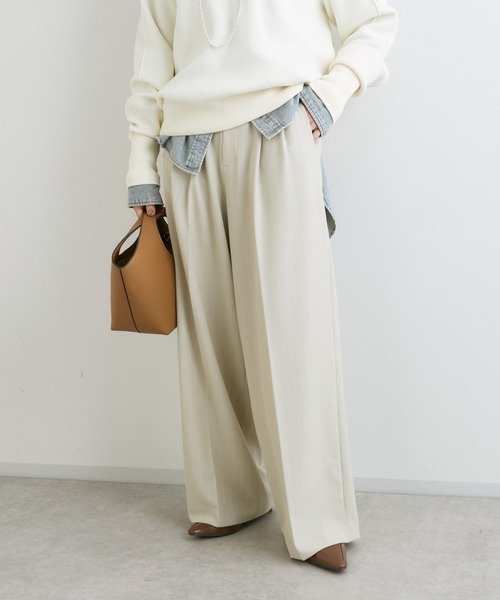 RIVE DROITE（リヴドロワ）の「ピンストライプスラックス（スラックス・レディース・ネイビー/ライトベージュ/ブラウン・38/36）」の17枚目の写真