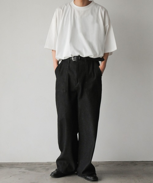 NILWAY（ニルウェイ）の「カットオフデザイン ワイド ストレート ベイカー デニムパンツ（デニムパンツ・メンズ・インディゴブルー/ブラック/ブルー/サックスブルー・SMALL/LARGE/MEDIUM）」の8枚目の写真