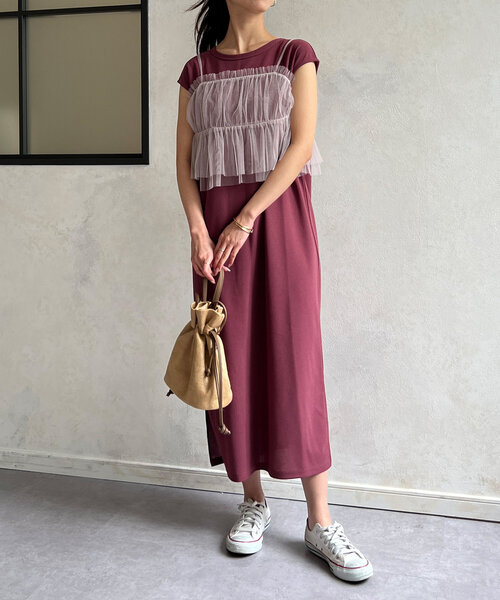 Chez toi(シェトワ)の「チュールビスチェSETカットワンピース(ワンピース・レディース・パープル/ブルー/ブラック・FREE)」の15枚目の写真