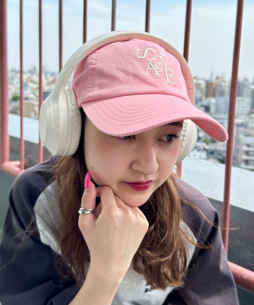 CLEA（クレア）の「savage ロゴ刺繍 カラーキャップ（キャップ・レディース・ピンク/アイボリー/ライトブルー/ネイビー/ベージュ/ブラック・FREE）」の6枚目の写真