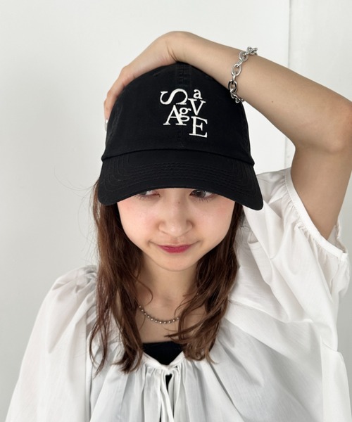 ホワイト ロゴ刺繍 カジュアル　白セットアップ ビス VIS ロゴマーク刺繍キャップ （ホワイト系（12