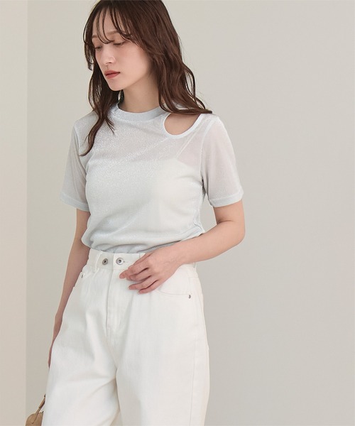 miette(ミエット)の「カットアウトラメトップス(Tシャツ/カットソー・レディース・ブラック/シルバー・FREE)」の11枚目の写真