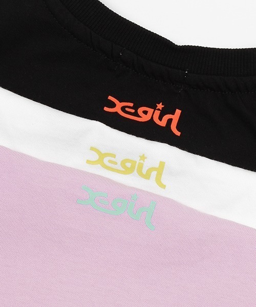 X-girl Stages(エックスガールステージス)の「女の子プリント肩開き半袖Tシャツ(Tシャツ/カットソー・キッズ・ラベンダー/ブラック/オフホワイト・90cm/100cm/110cm/120cm/130cm/140cm)」の6枚目の写真