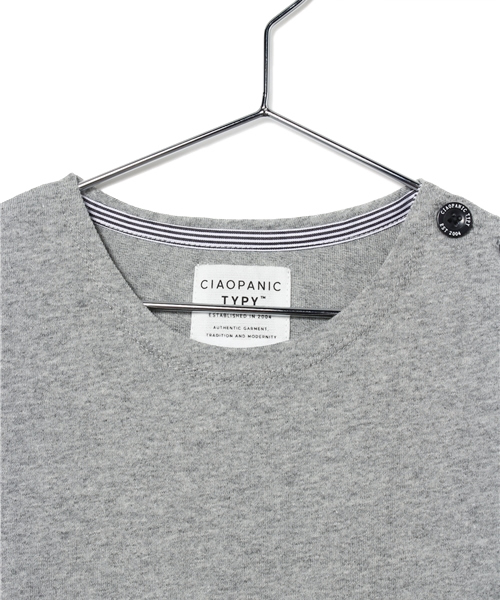 CIAOPANIC TYPY（チャオパニックティピー）の「KIDS 度詰め切替ボートネック（Tシャツ/カットソー・キッズ・グレー/ネイビー・125/95/105/135/115）」の5枚目の写真