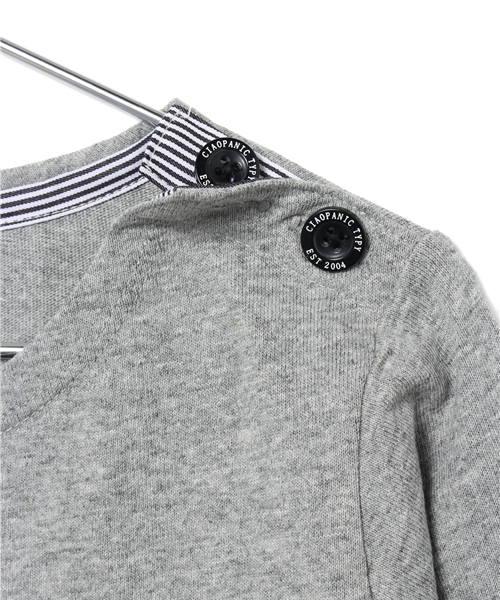 CIAOPANIC TYPY（チャオパニックティピー）の「KIDS 度詰め切替ボートネック（Tシャツ/カットソー・キッズ・グレー/ネイビー・125/95/105/135/115）」の6枚目の写真