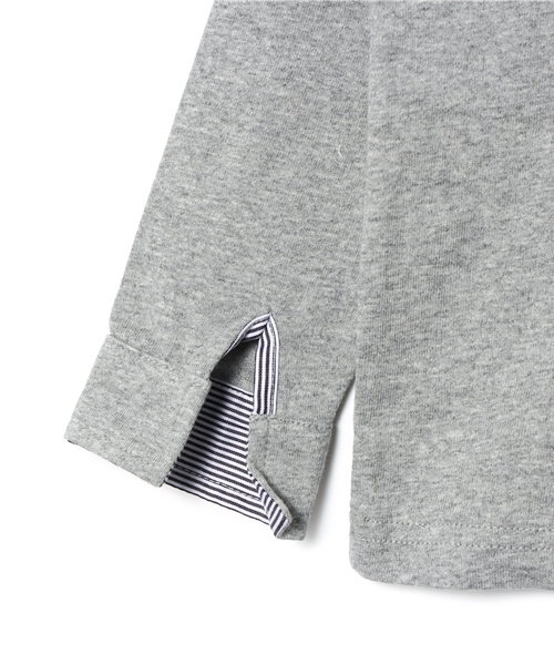 CIAOPANIC TYPY（チャオパニックティピー）の「KIDS 度詰め切替ボートネック（Tシャツ/カットソー・キッズ・グレー/ネイビー・125/95/105/135/115）」の8枚目の写真