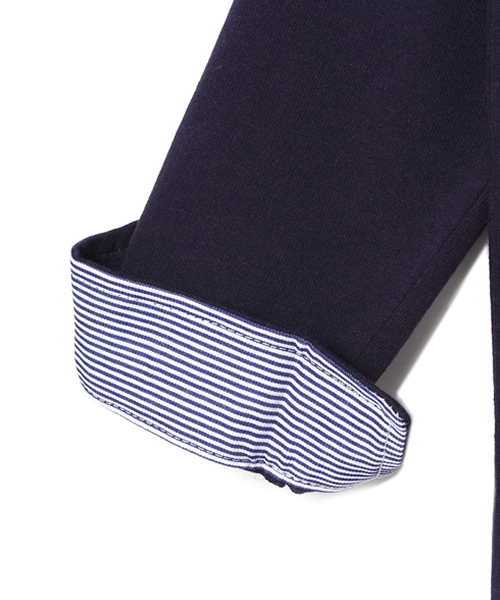 CIAOPANIC TYPY（チャオパニックティピー）の「KIDS 度詰め切替ボートネック（Tシャツ/カットソー・キッズ・グレー/ネイビー・125/95/105/135/115）」の4枚目の写真