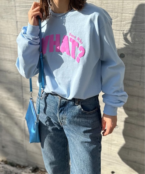 mi via loca(ミヴィアロカ)の「GILDAN 発泡プリント WHAT?ロゴロンT【PT NO. MVL036 ※2A】(Tシャツ/カットソー・レディース・ライトブルー/オフホワイト/ホワイト系その他・MEDIUM/X-LARGE)」の18枚目の写真