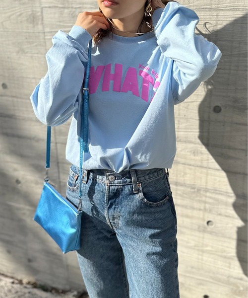 mi via loca(ミヴィアロカ)の「GILDAN 発泡プリント WHAT?ロゴロンT【PT NO. MVL036 ※2A】(Tシャツ/カットソー・レディース・ライトブルー/オフホワイト/ホワイト系その他・MEDIUM/X-LARGE)」の16枚目の写真
