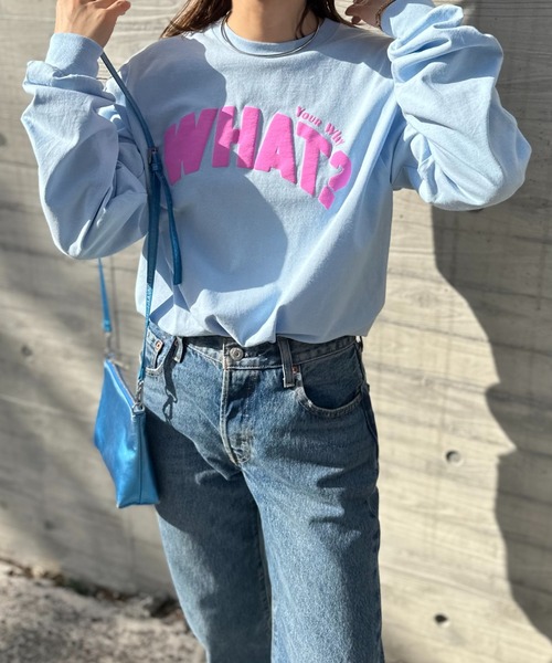 mi via loca(ミヴィアロカ)の「GILDAN 発泡プリント WHAT?ロゴロンT【PT NO. MVL036 ※2A】(Tシャツ/カットソー・レディース・ライトブルー/オフホワイト/ホワイト系その他・MEDIUM/X-LARGE)」の17枚目の写真