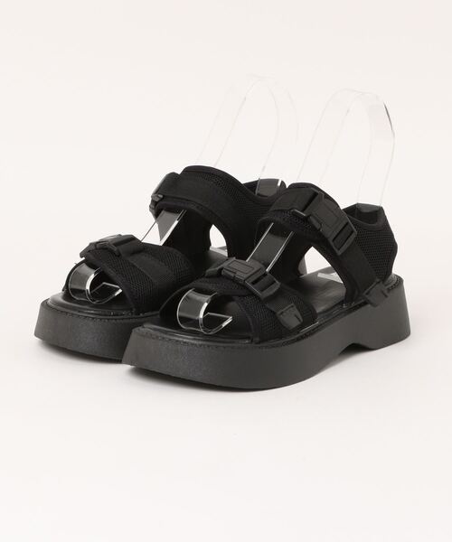 shoes365(シューズスリーシックスファイヴ)の「【shoes365】ダブルバックル厚底スポーツサンダル(サンダル・レディース・ブラック・23.0cm/23.5cm/24.0cm/24.5cm/25.0cm/22.5cm)」の18枚目の写真