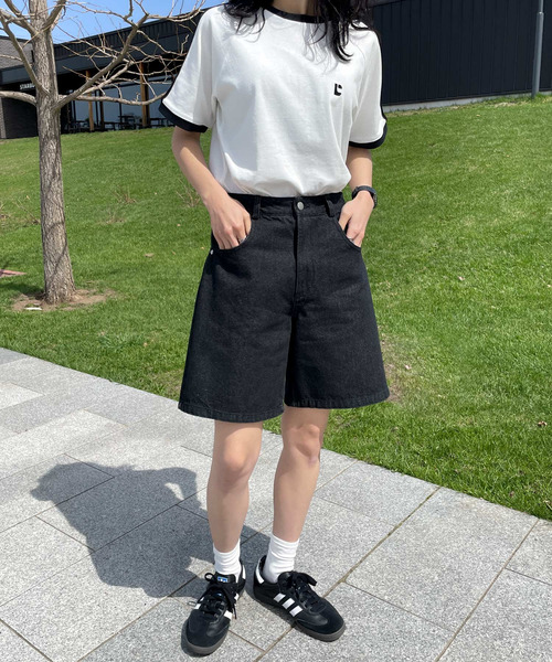 Chillfar（チルファー）の「デニムハーフパンツ（デニムパンツ・レディース・ブラック/サックスブルー・FREE）」の7枚目の写真