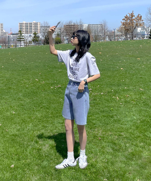 Chillfar（チルファー）の「デニムハーフパンツ（デニムパンツ・レディース・ブラック/サックスブルー・FREE）」の15枚目の写真