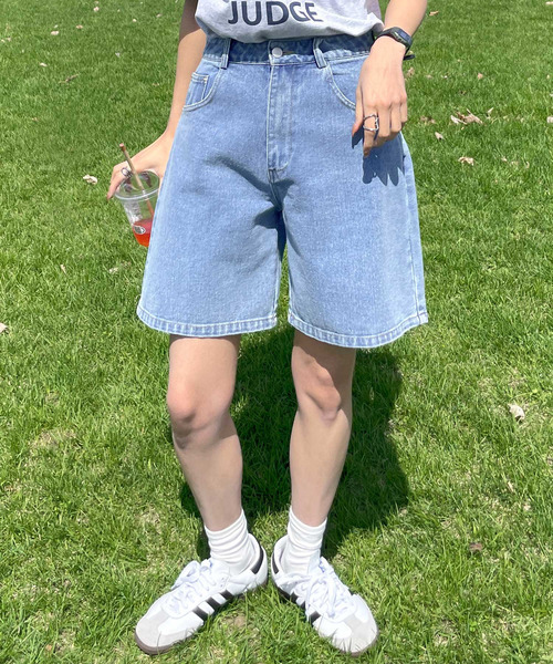 Chillfar（チルファー）の「デニムハーフパンツ（デニムパンツ・レディース・ブラック/サックスブルー・FREE）」の19枚目の写真