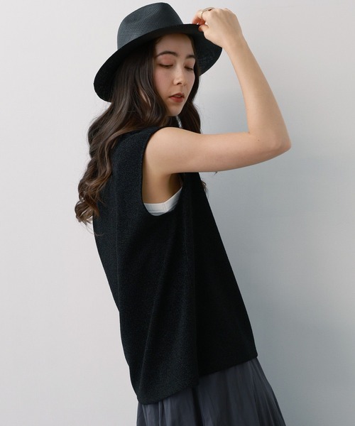saloon（サルーン）の「SALOON(サルーン)/ラメカットベスト【セットアップ可】（ベスト・レディース・ブラック/その他5・FREE）」の3枚目の写真