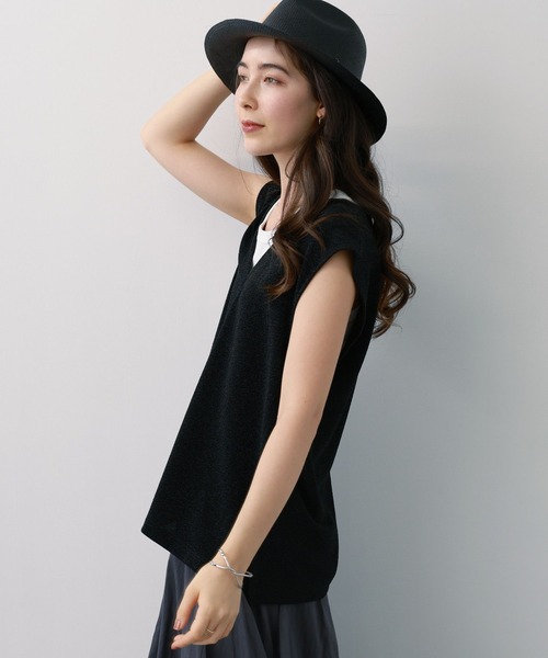 saloon（サルーン）の「SALOON(サルーン)/ラメカットベスト【セットアップ可】（ベスト・レディース・ブラック/その他5・FREE）」の10枚目の写真