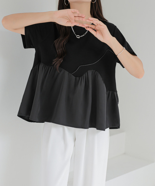 BANNER SELECT(バナーセレクト)の「ペプラムアシメTEE(Tシャツ/カットソー・レディース・ブラック/ベージュ/ブルー・FREE)」の20枚目の写真