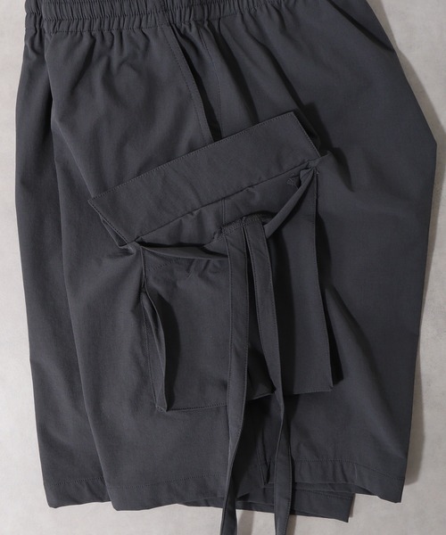 charbon シャルボン ナイロンカーゴショーツ Lサイズ loose silhouette nylon cargo shorts / black（ルーズ