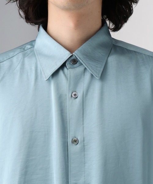 HARE（ハレ）の「ドロストデザインサテンシャツ(HARE)（シャツ/ブラウス・メンズ・ブルー/グレー/ブラック・FREE）」の15枚目の写真