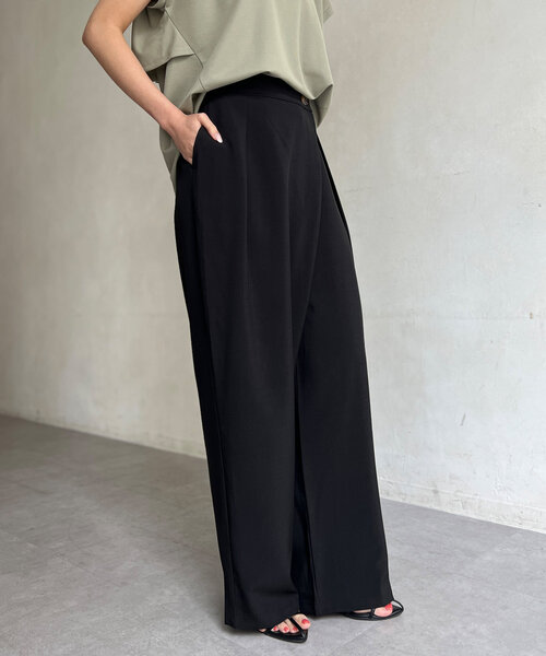 Chez toi（シェトワ）の「ラップワイドパンツ（その他パンツ・レディース・ベージュ/カーキ/ブラック・FREE）」の7枚目の写真