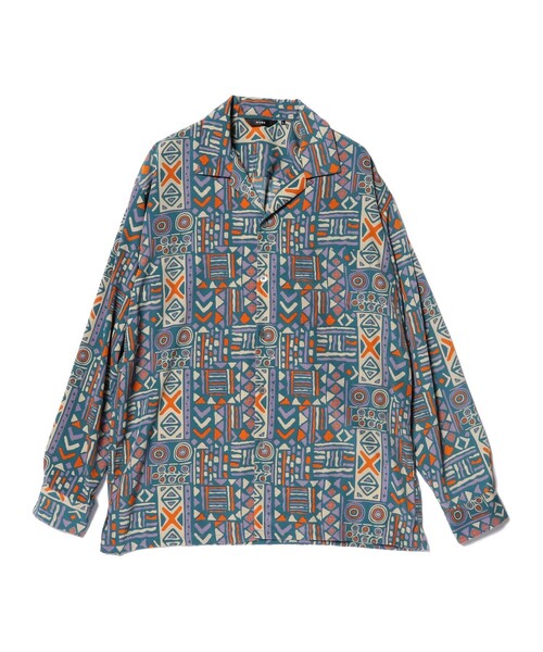 BEAMS(ビームス)の「BEAMS / プリント オープンカラーシャツ(シャツ/ブラウス・メンズ・ブルー/ブラック・XL/L/M/S)」の6枚目の写真