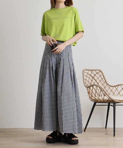 EGLANTINE（エグランティーヌ）の「EGLANTINE シンプルロゴＴシャツ（Tシャツ/カットソー・レディース・サーモンピンク/ライム/グリーン/オフホワイト/ブラック/ロイヤルブルー・40）」の20枚目の写真