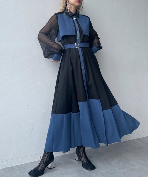 HARE（ハレ）の「プリーツシアーキリカエワンピース(HARE)（ワンピース・レディース・グレー/ブラック・FREE）」の18枚目の写真