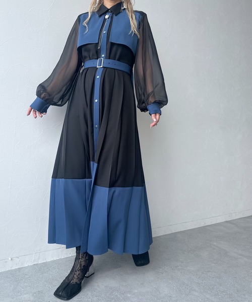 HARE（ハレ）の「プリーツシアーキリカエワンピース(HARE)（ワンピース・レディース・グレー/ブラック・FREE）」の20枚目の写真