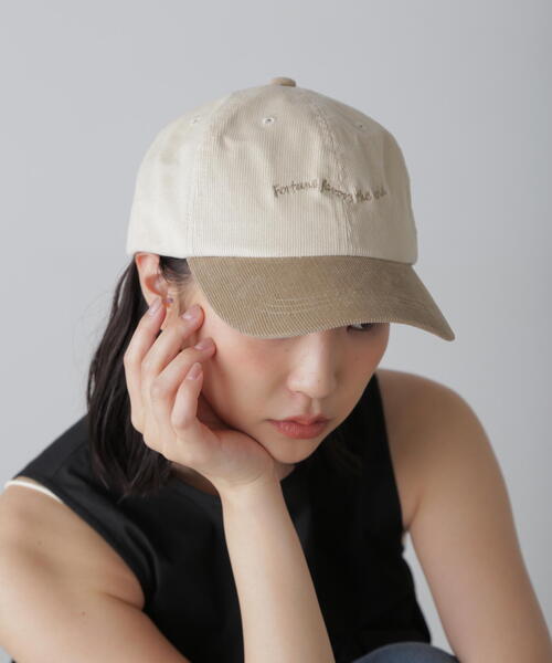 FREE'S MART（フリーズマート）の「カラーブリムキャップ（キャップ・レディース・ベージュ/ブラック・ﾌﾘ-）」の2枚目の写真
