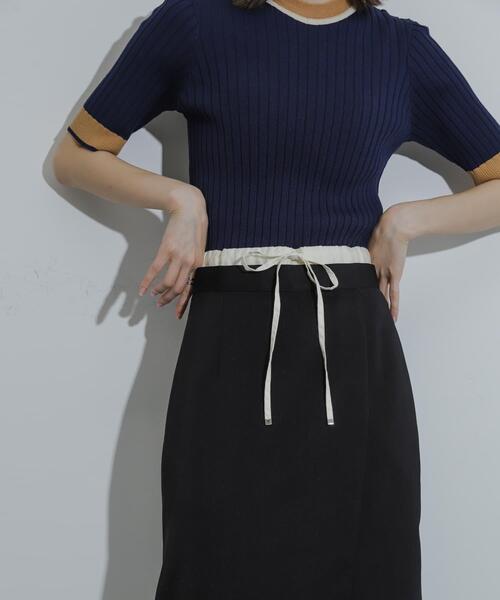 SENSE OF PLACE by URBAN RESEARCH（センスオブプレイスバイアーバンリサーチ）の「ドロストデザインタイトスカート（スカート・レディース・カーキ/ブラック/ベージュ・SMALL/MEDIUM）」の4枚目の写真