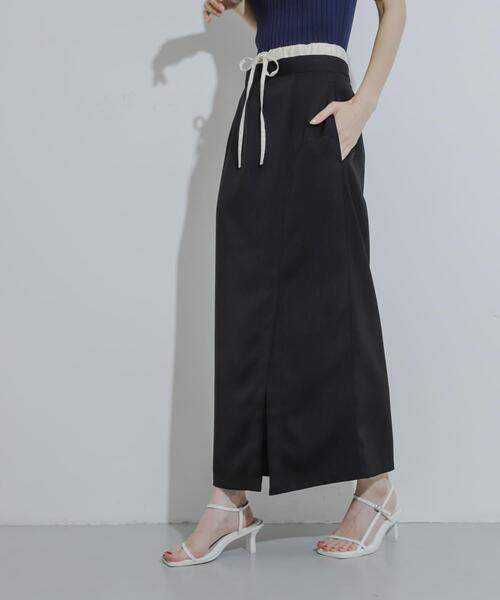 SENSE OF PLACE by URBAN RESEARCH（センスオブプレイスバイアーバンリサーチ）の「ドロストデザインタイトスカート（スカート・レディース・カーキ/ブラック/ベージュ・SMALL/MEDIUM）」の6枚目の写真