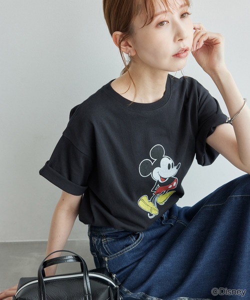 MICKEY MOUSE(ミッキーマウス)の「MICKEY MOUSE/プリントTシャツ(Tシャツ/カットソー・レディース・ブラック/ホワイト・38)」の5枚目の写真