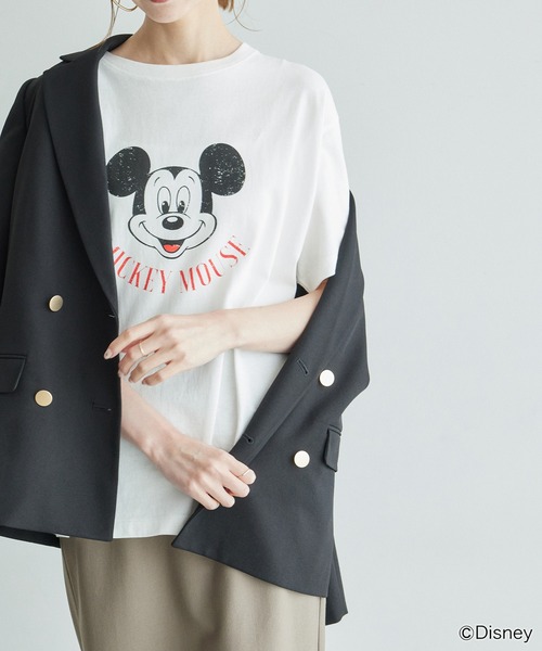 MICKEY MOUSE(ミッキーマウス)の「MICKEY MOUSE/プリントTシャツ(Tシャツ/カットソー・レディース・ブラック/ホワイト・38)」の22枚目の写真