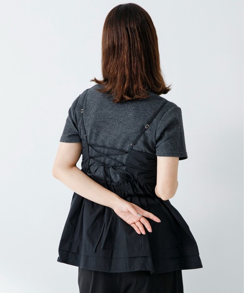 URBAN RESEARCH Sonny Label（アーバンリサーチサニーレーベル）の「ペプラムビスチェキャミソール（キャミソール・レディース・ブラック/ホワイト系その他・FREE）」の17枚目の写真